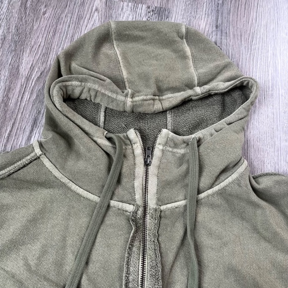 We The Free Camden Oversized Zip-Up Hoodie XS Olive Green EUC - Picture 4 of 12